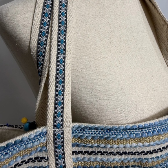 America & Beyond • Grecian Nights Evil Eye Beaded Tote Bag New - Picture 7 of 14